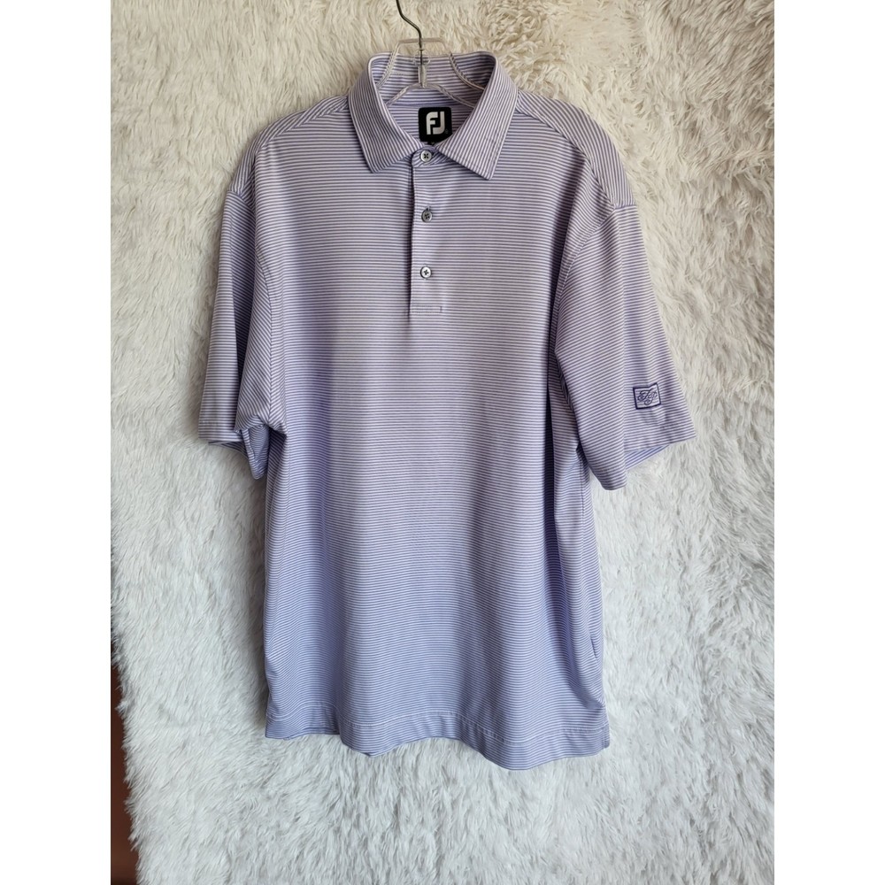 Footjoy FJ Men's Polo Purple Stripe Size Medium